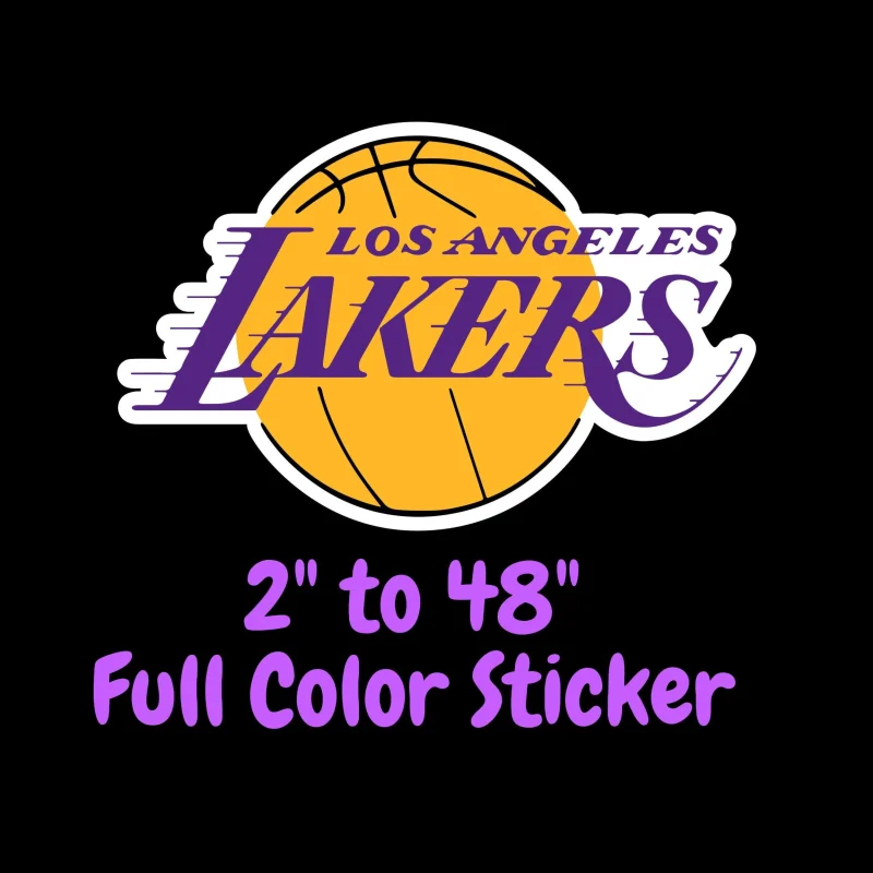 Los Angeles Lakers Full Color Vinyl Sticker - Custom Size