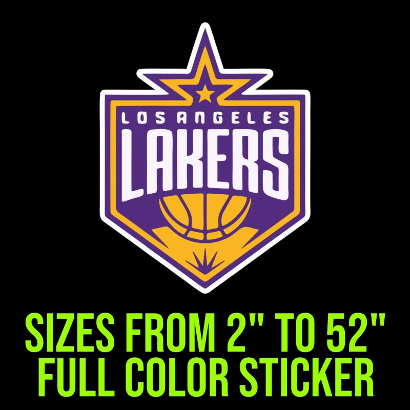 Los Angeles Lakers Full Color Vinyl Sticker - Custom Size