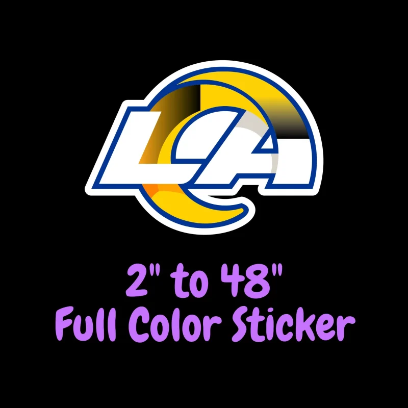 Los Angeles Rams Full Color Vinyl Sticker - Custom Size