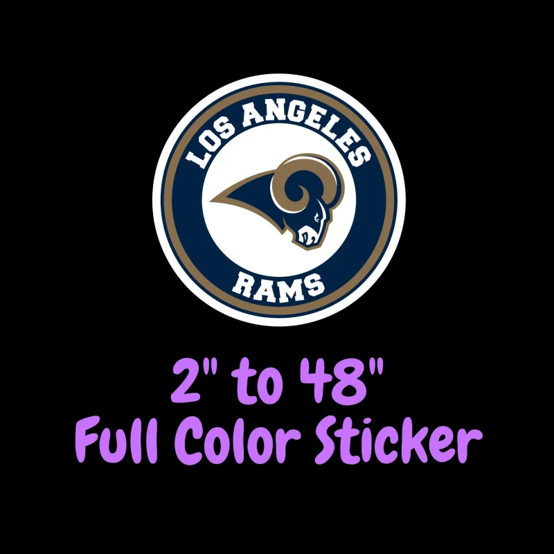 Los Angeles Rams Full Color Vinyl Sticker - Custom Size