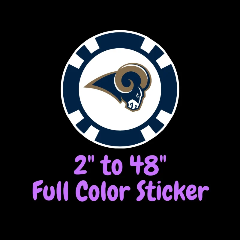 Los Angeles Rams Full Color Vinyl Sticker - Custom Size