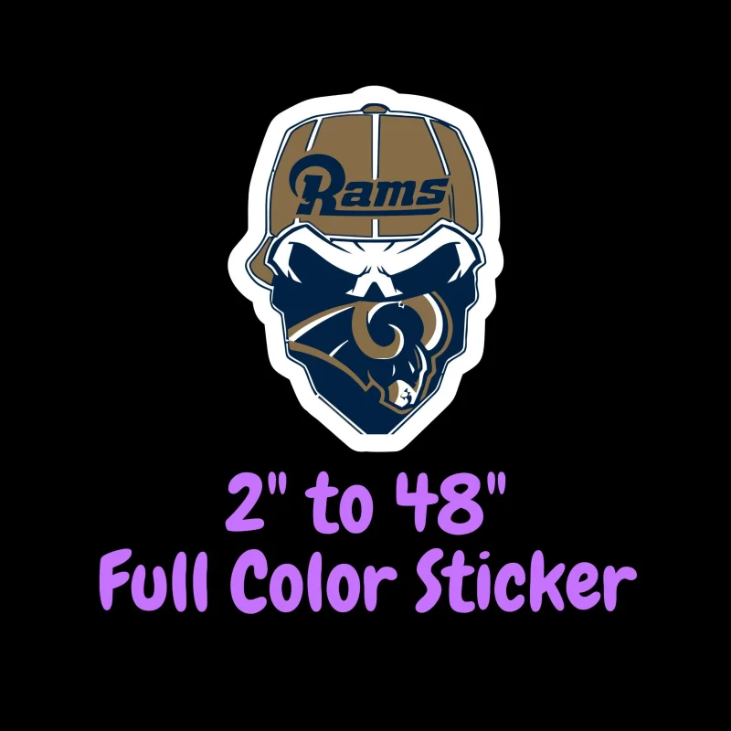Los Angeles Rams Full Color Vinyl Sticker - Custom Size