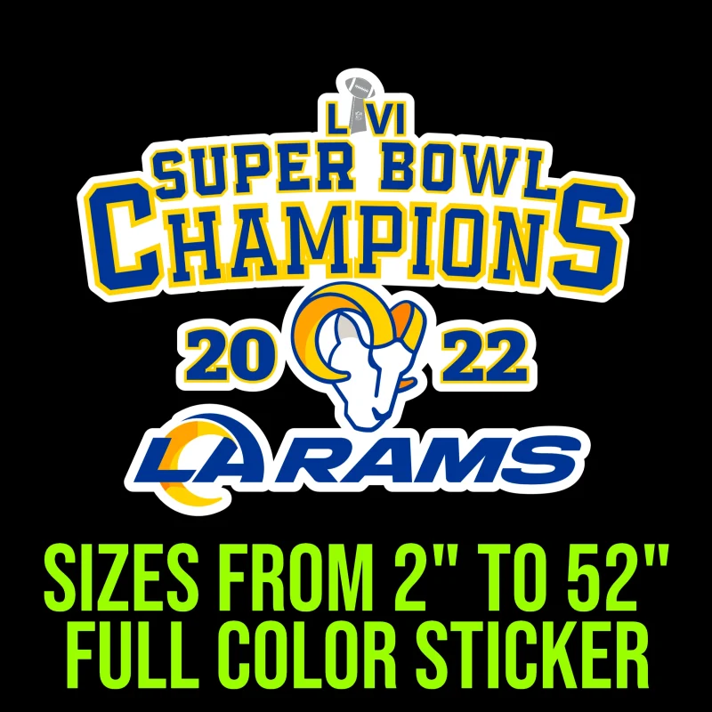 Los Angeles Rams Full Color Vinyl Sticker - Custom Size
