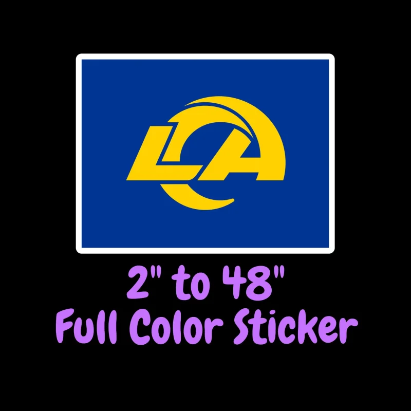 Los Angeles Rams Full Color Vinyl Sticker - Custom Size