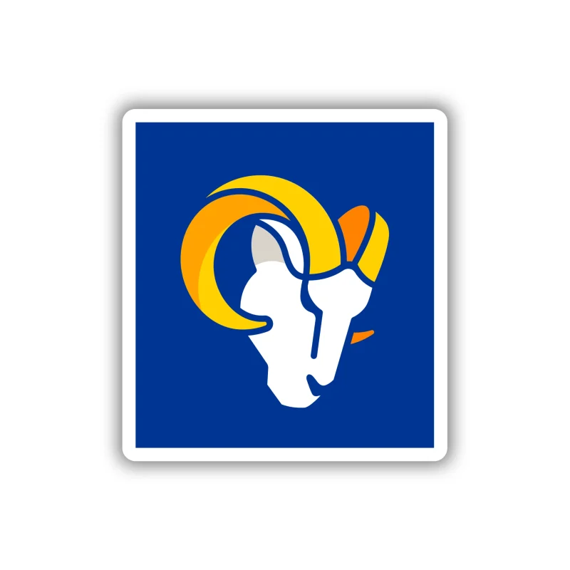 Los Angeles Rams - Ram Head with Blue Background - Iron On DTF Transfer - Custom Size