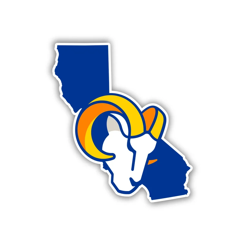 Los Angeles Rams - Ram Head with State - Temporary Tattoo