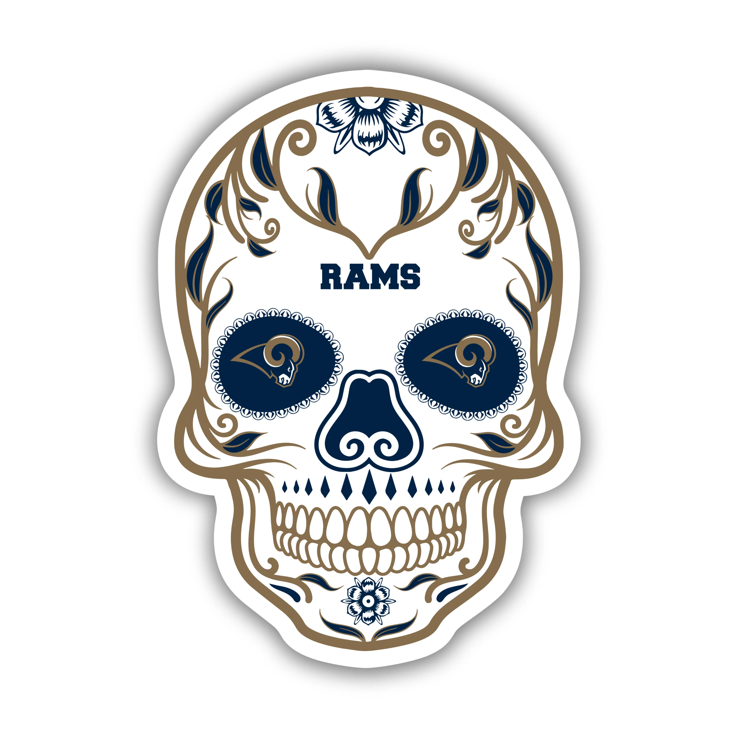Los Angeles Rams - Sugar Skull - Iron On DTF Transfer - Custom Size