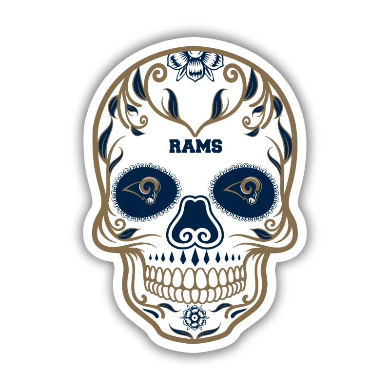 Los Angeles Rams - Sugar Skull - Temporary Tattoo