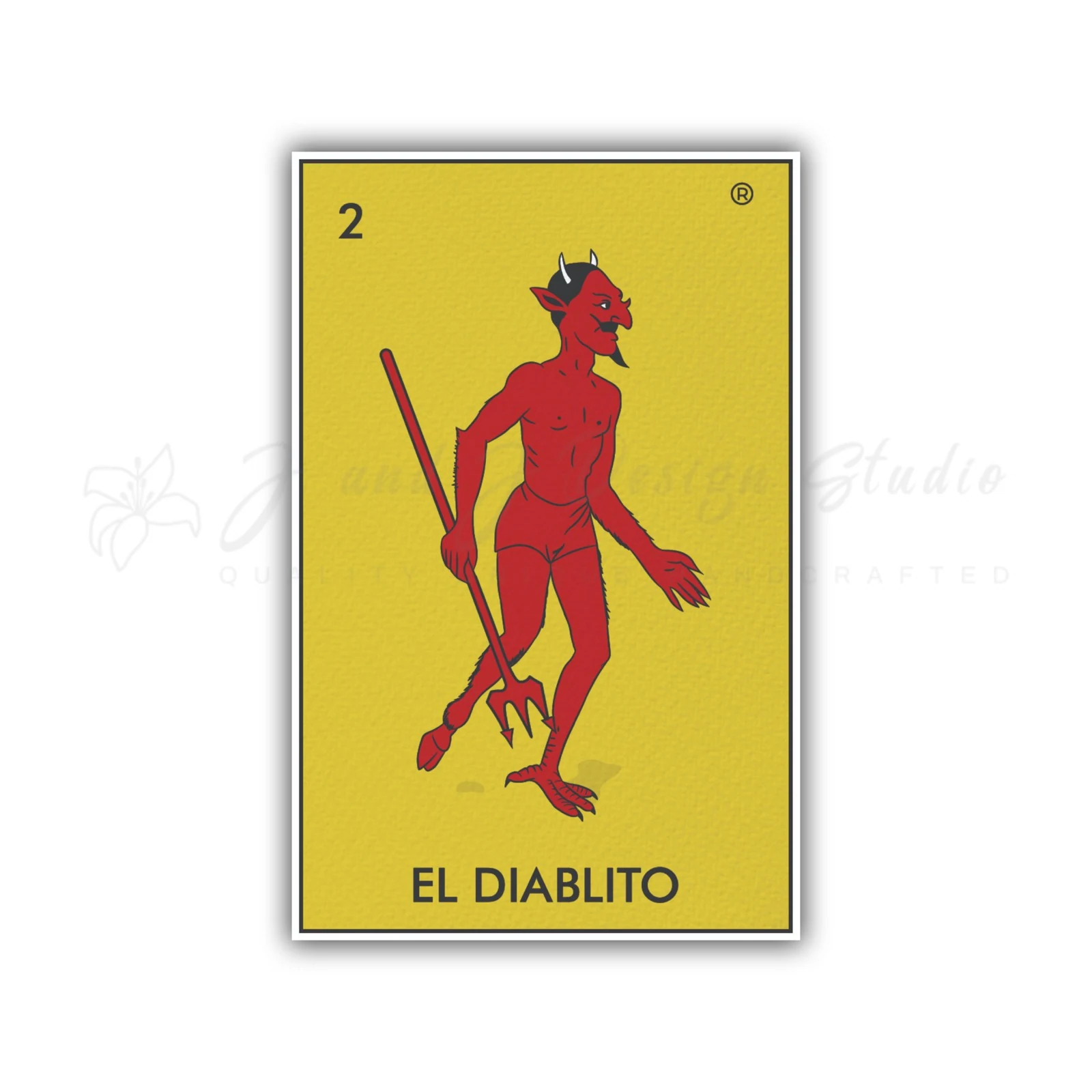Loteria - El Diablito - Full Color Vinyl Decal - Custom Size