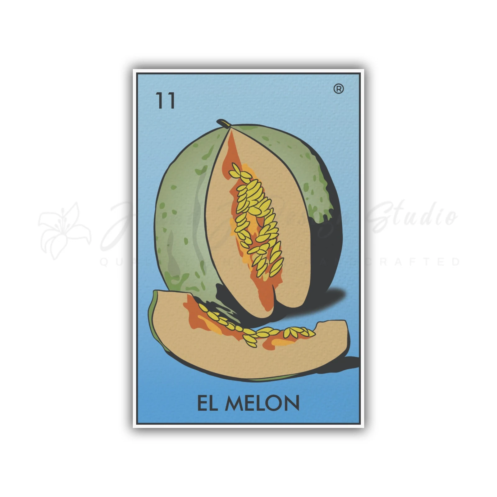 Loteria - El Melon - Full Color Vinyl Decal - Custom Size