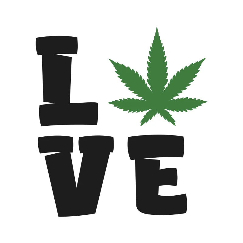 Love Marijuana - Iron On DTF Transfer - Custom Size