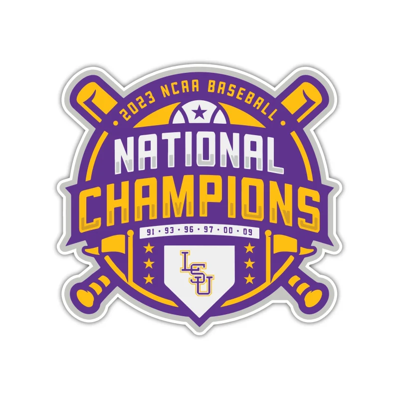 LSU Tigers - Baseball National Champions - Full Color Vinyl Decal - Custom Size