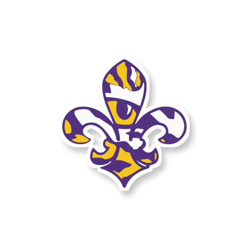 LSU Tigers - Logo 08 - Full Color Vinyl Sticker - Custom Size