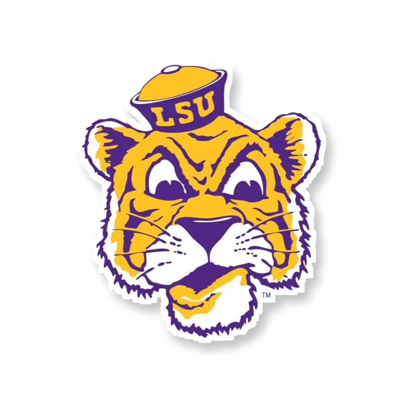 LSU Tigers - Logo 1955 - Full Color Vinyl Sticker - Custom Size
