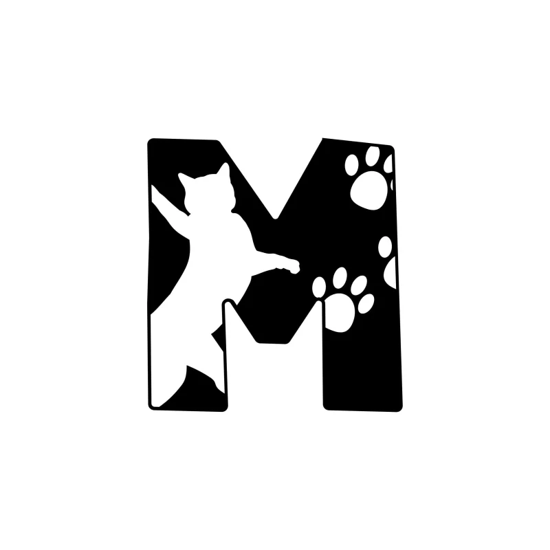 M - Alphabet - Vinyl Decal - Custom Size