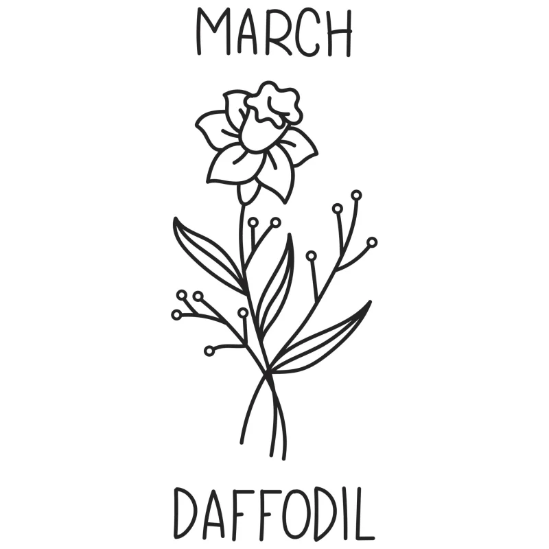 March Daffodil Vinyl Decal - Custom Size