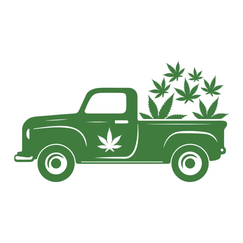 MARIJUANA TRUCK - Iron On DTF Transfer - Custom Size