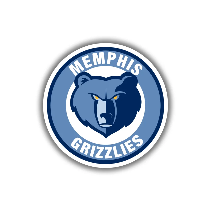 Memphis Grizzlies - Blue Circle With Grizzly Head - Iron On DTF Transfer - Custom Size