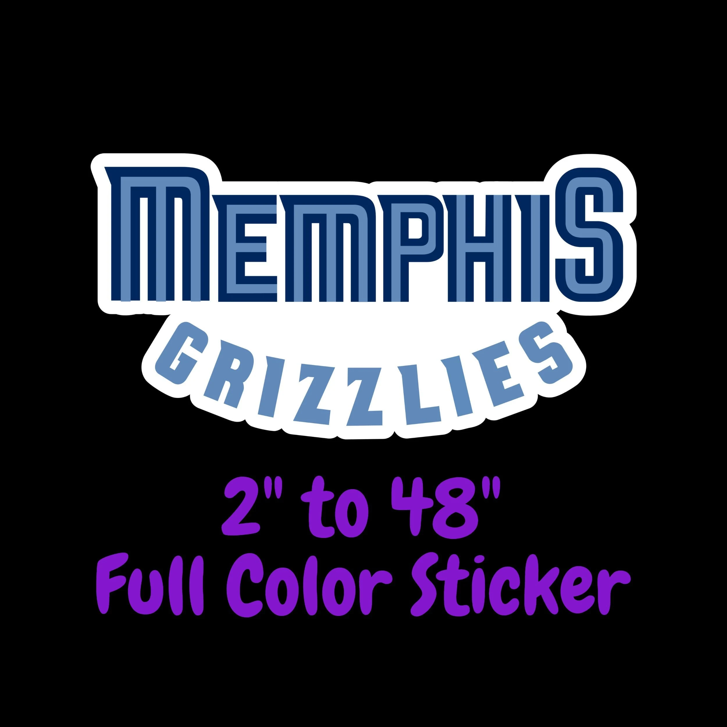 Memphis Grizzlies Full Color Vinyl Sticker - Custom Size