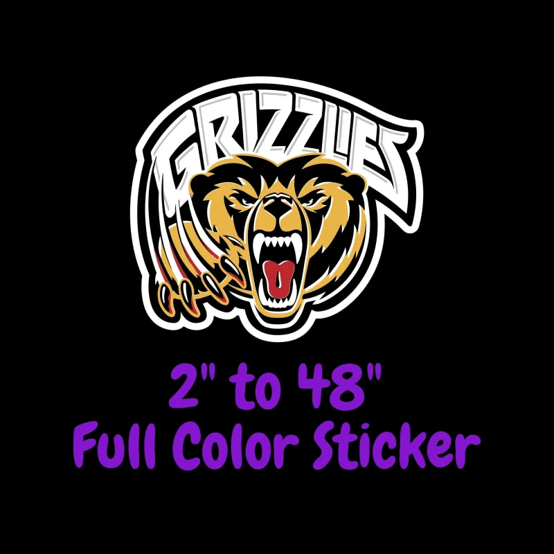 Memphis Grizzlies Full Color Vinyl Sticker - Custom Size