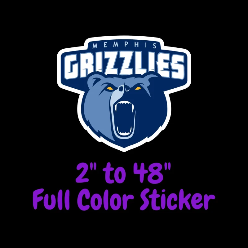 Memphis Grizzlies Full Color Vinyl Sticker - Custom Size