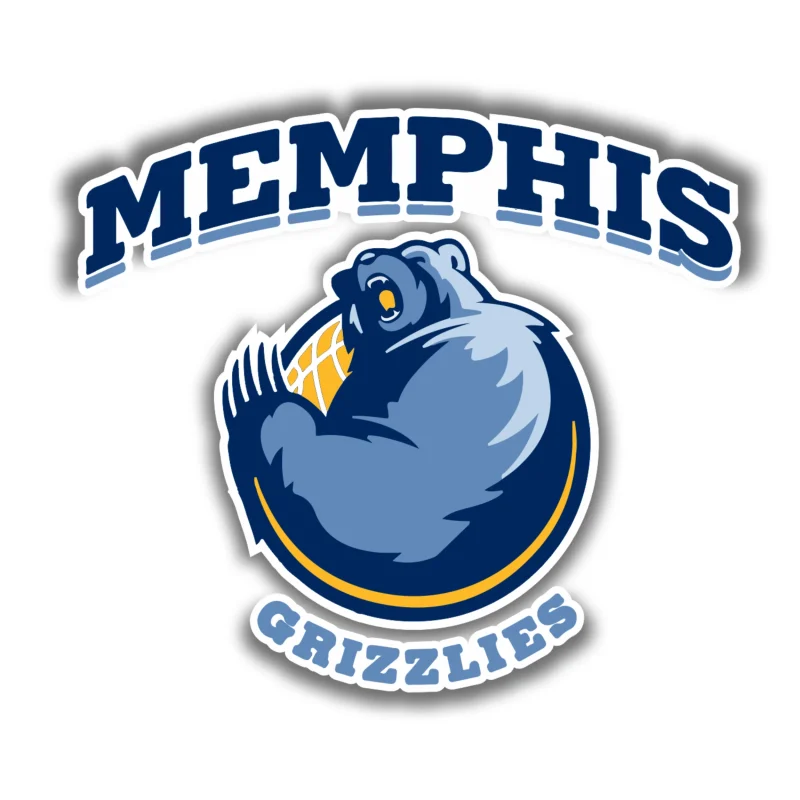Memphis Grizzlies - Grizzly With Basketball And Name - Iron On DTF Transfer - Custom Size