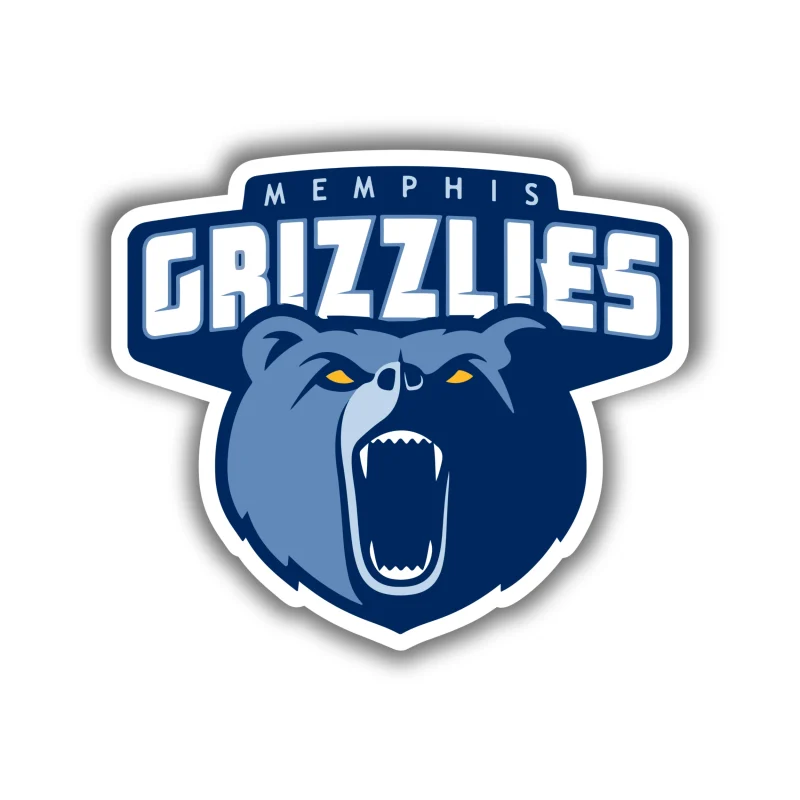 Memphis Grizzlies - Head With Name Above - Iron On DTF Transfer - Custom Size