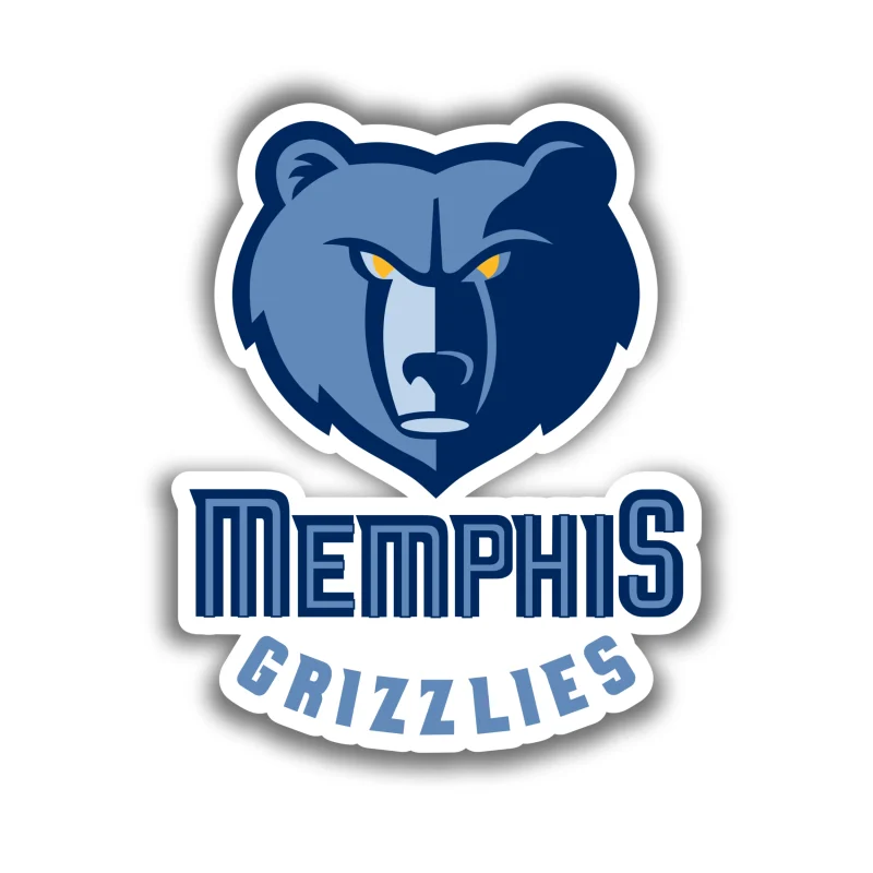 Memphis Grizzlies - Head With Name Below - Iron On DTF Transfer - Custom Size