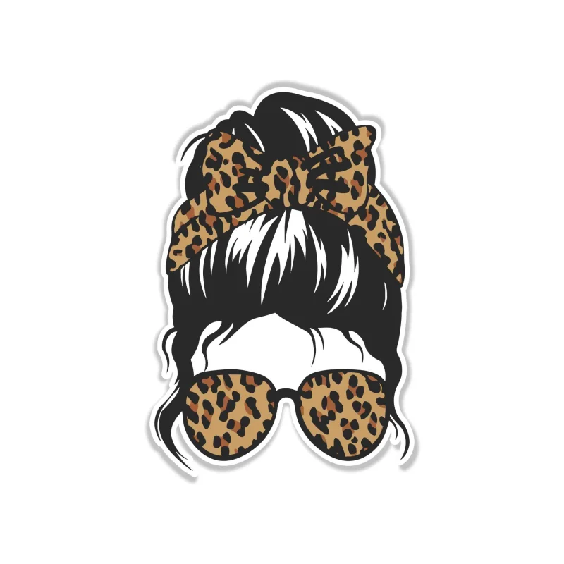 Messy Bun - Full Color Vinyl Decal - Custom Size