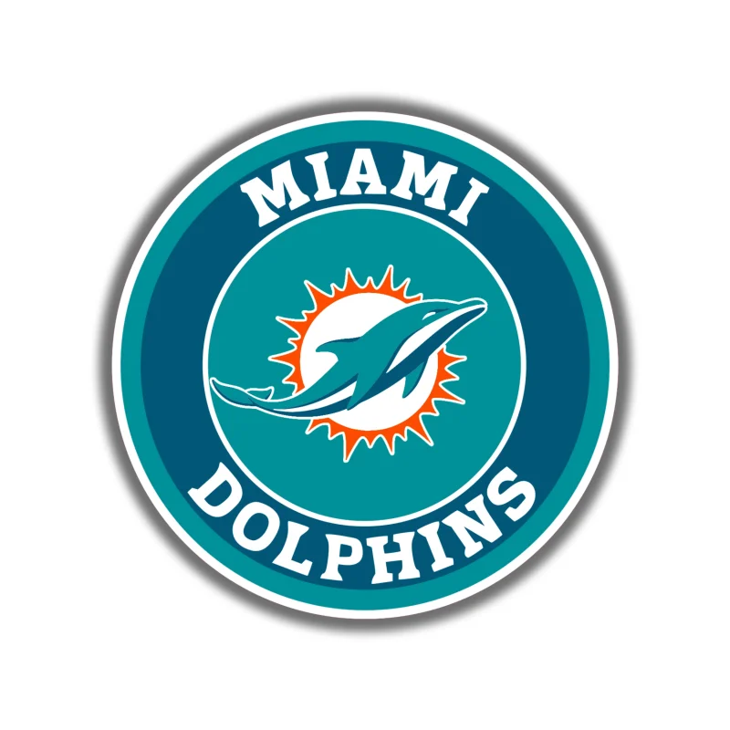 Miami Dolphins - Circle Logo - Temporary Tattoo