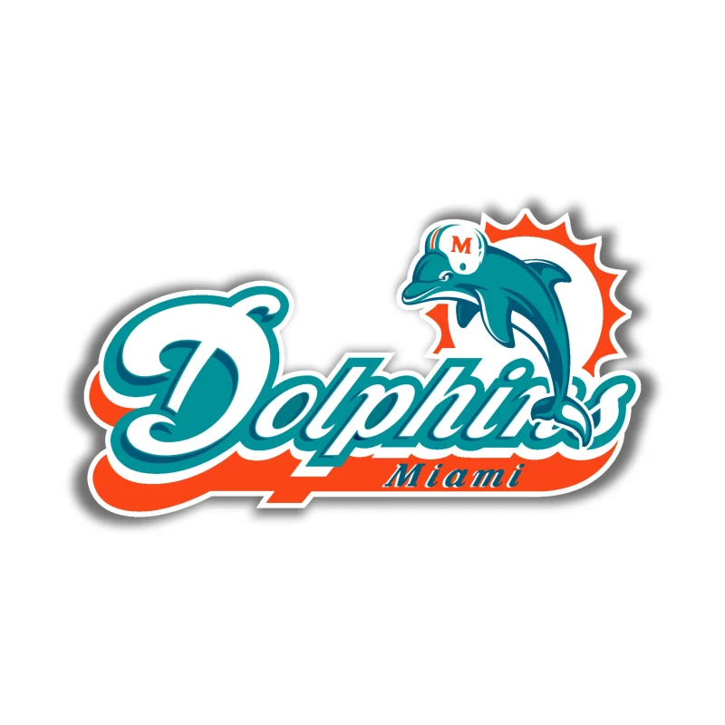 Miami Dolphins - Name With Dolphin - Temporary Tattoo