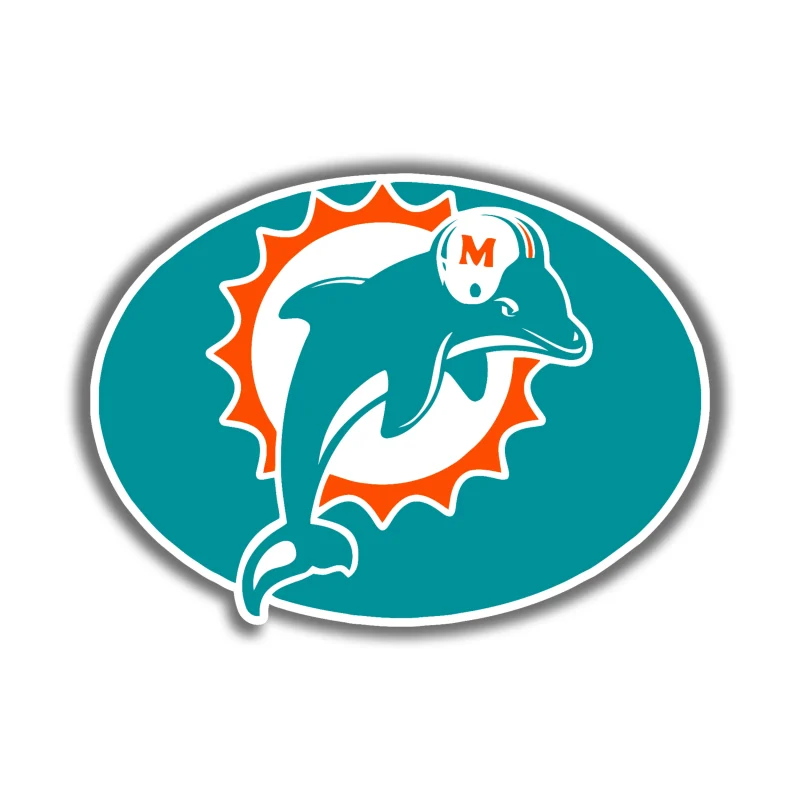 Miami Dolphins - Oval - Temporary Tattoo
