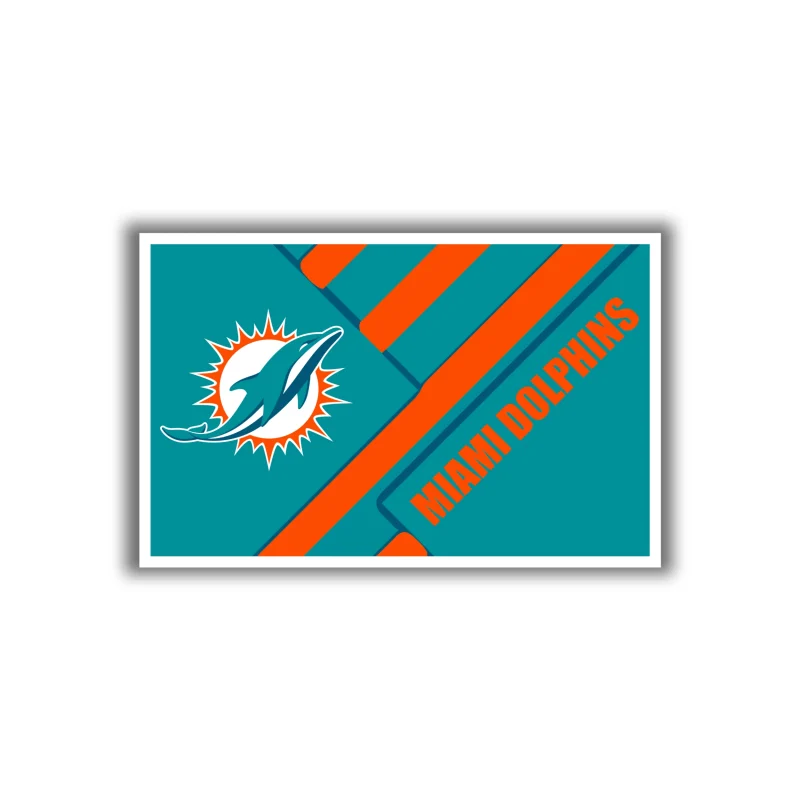 Miami Dolphins - Rectangle - Temporary Tattoo