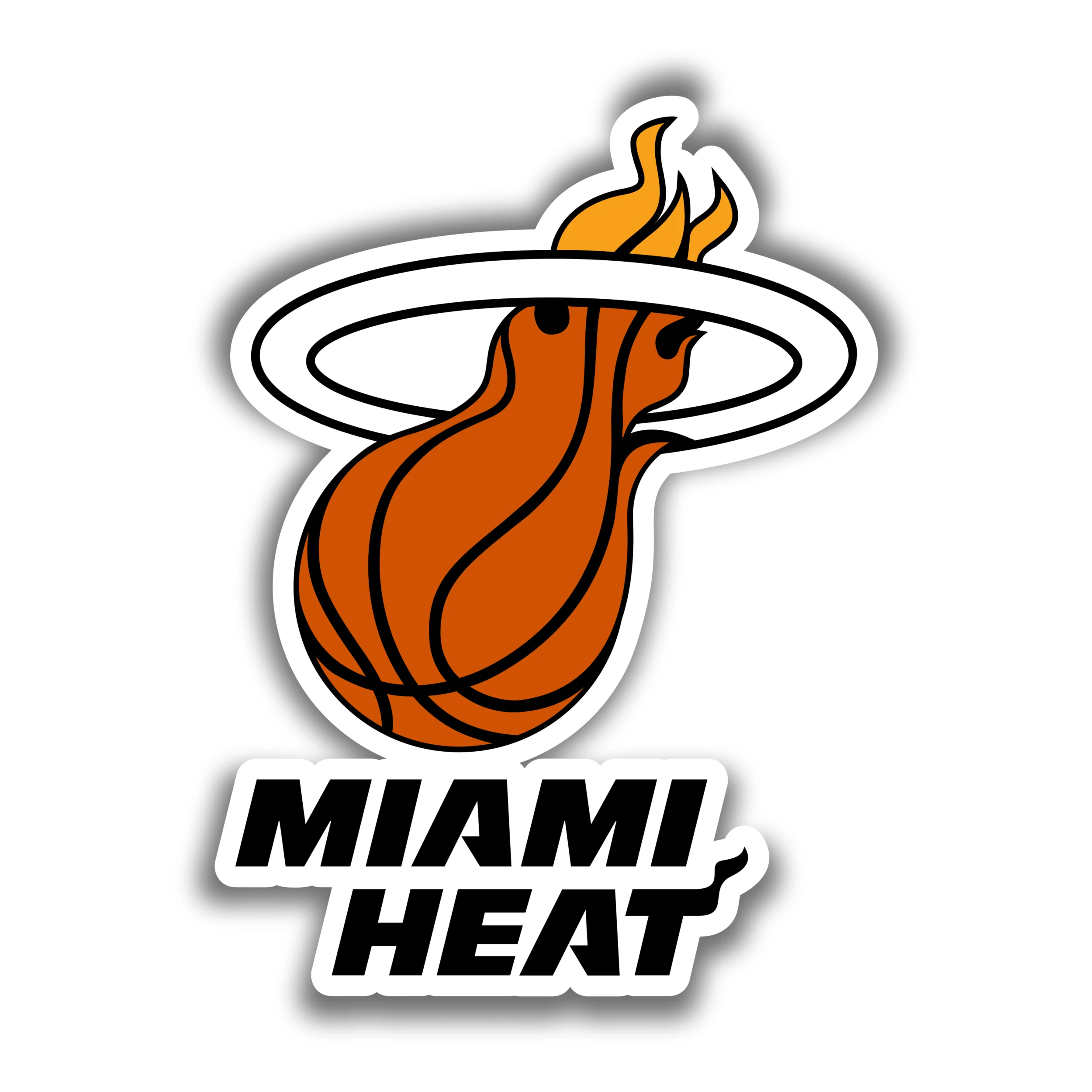 Miami Heat - Orange Basketball With Name - Iron On DTF Transfer - Custom Size