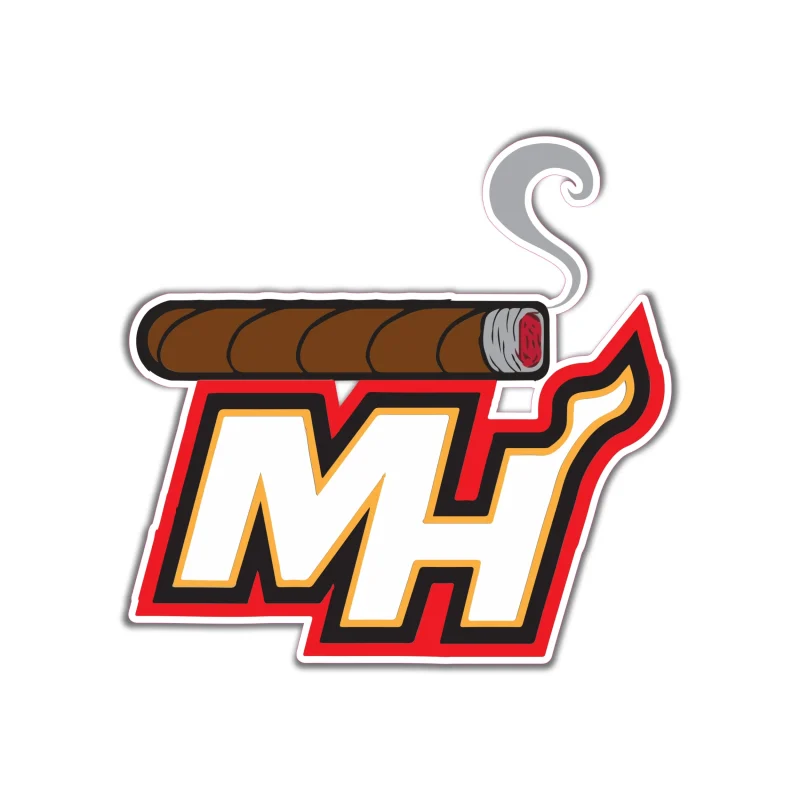 Miami Heat - Red And White MH - Iron On DTF Transfer - Custom Size