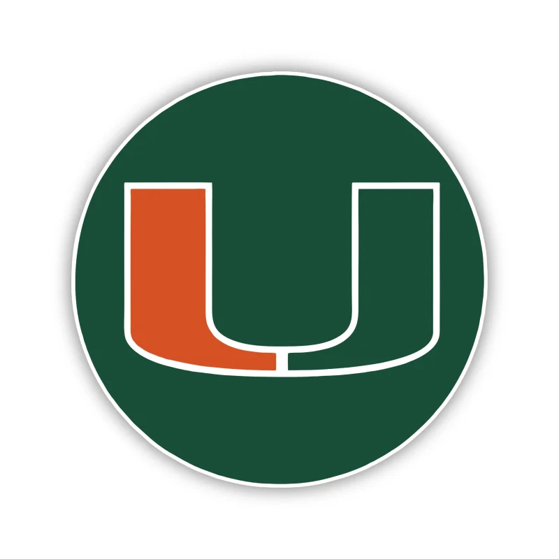 Miami Hurricanes - Green Circle - Iron On DTF Transfer - Custom Size