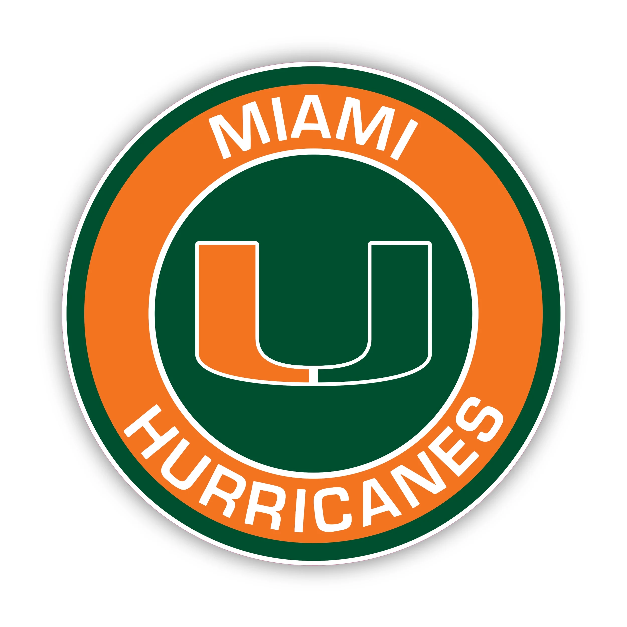 Miami Hurricanes - Orange and Green Circle - Iron On DTF Transfer - Custom Size