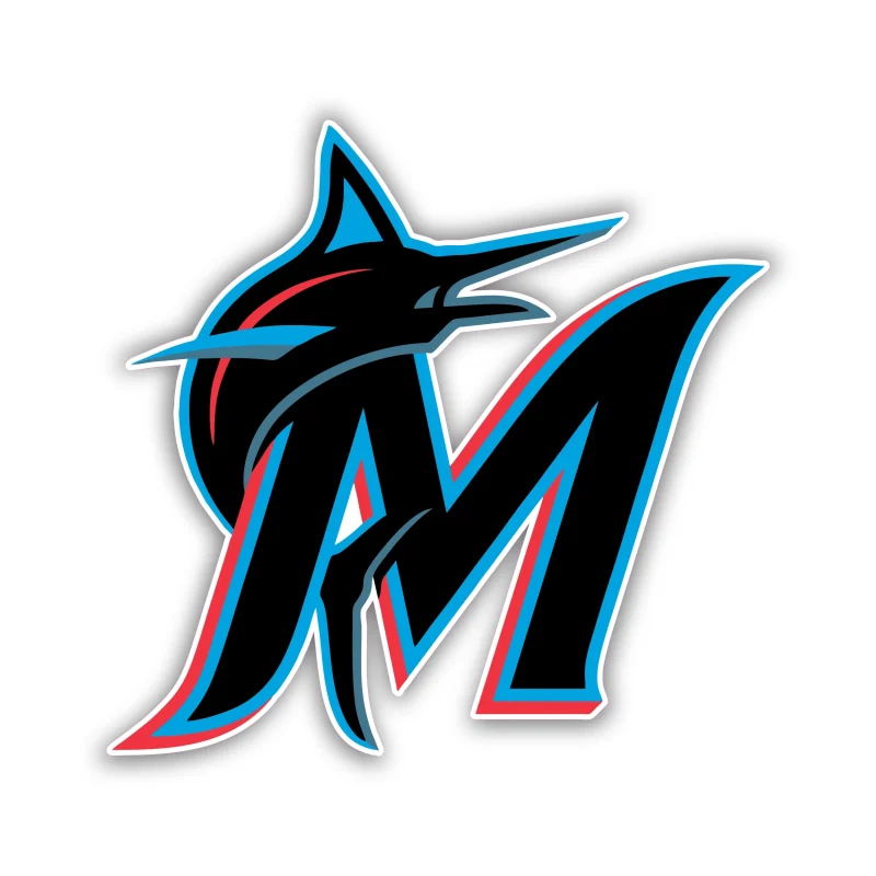 Miami Marlins - Black M - Temporary Tattoo