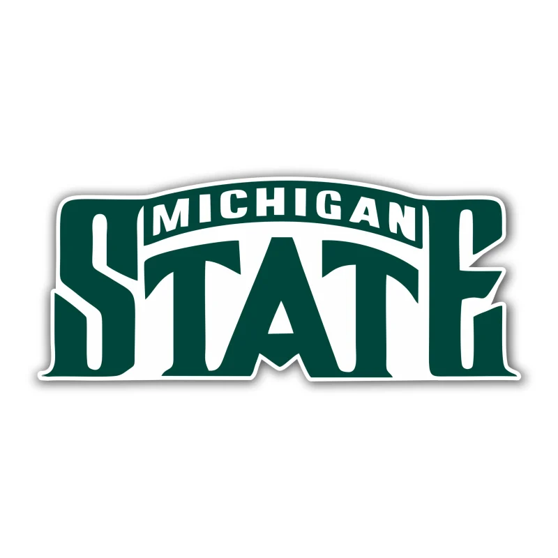 Michigan State Spartans- Logo Name- Full Color Vinyl Decal - Custom Size