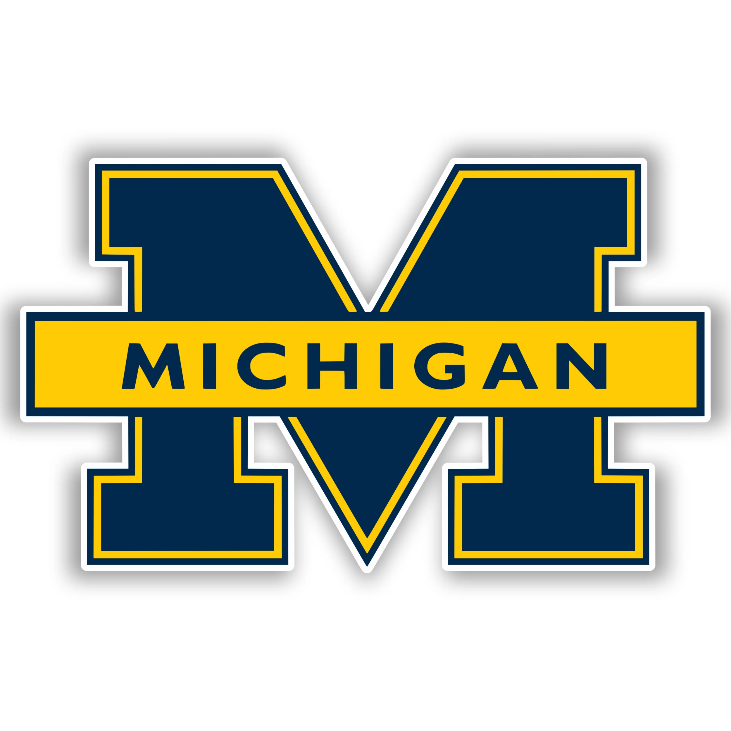 Michigan Wolverines - Blue M with Lettering - Iron On DTF Transfer - Custom Size