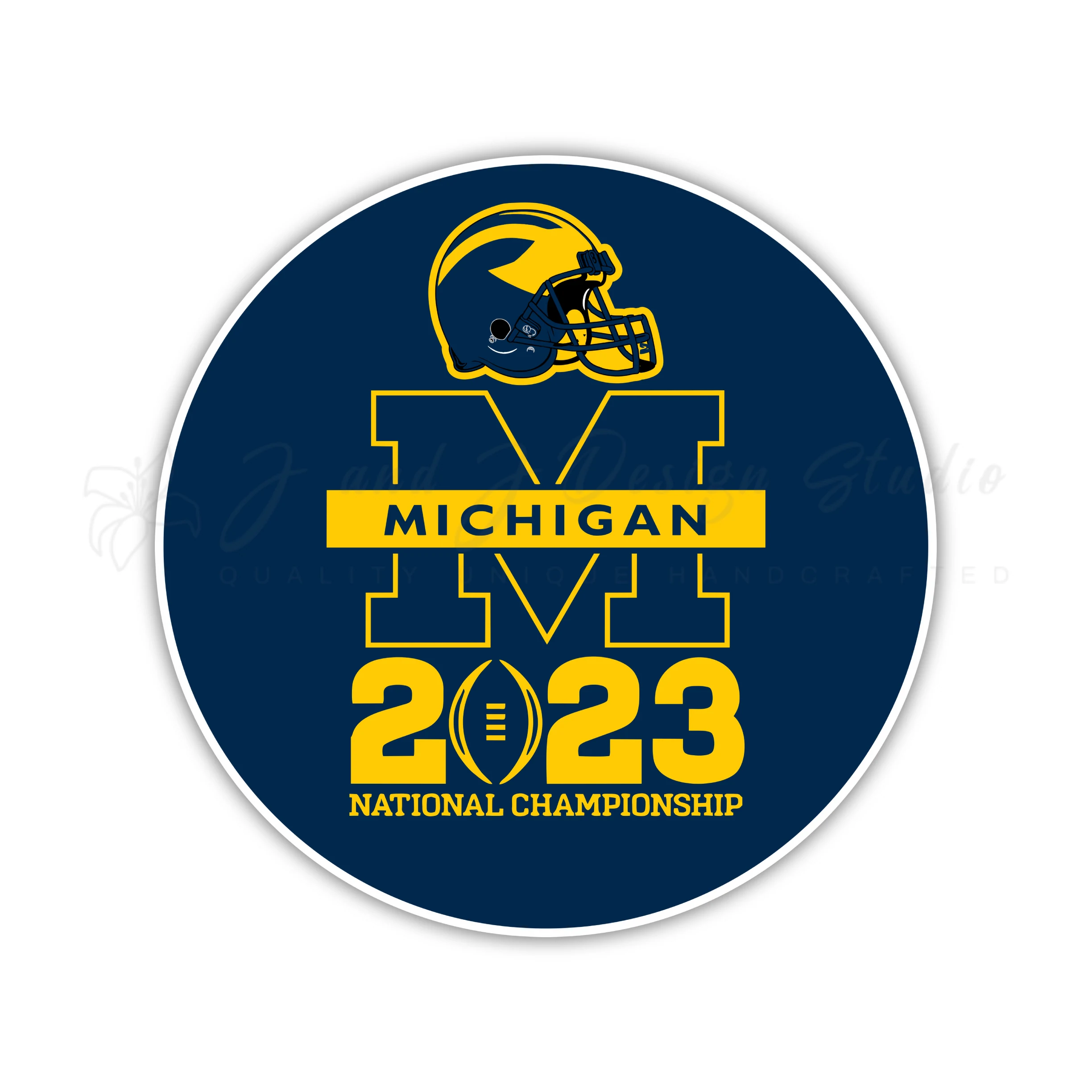 Michigan Wolverines - Nationals Championship #2 - Full Color Vinyl Decal - Custom Size