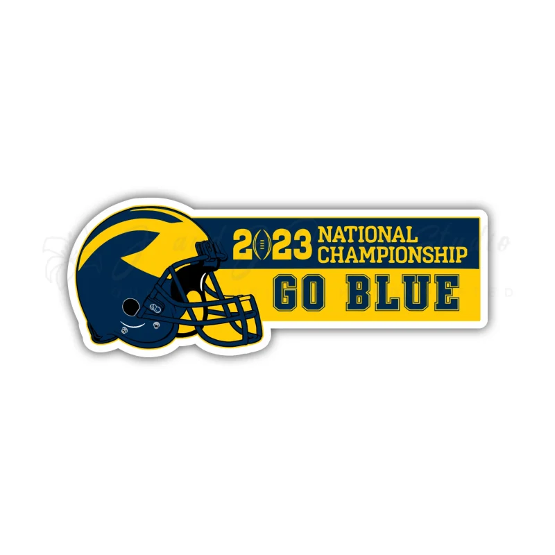 Michigan Wolverines - Nationals Championship #4 - Full Color Vinyl Decal - Custom Size