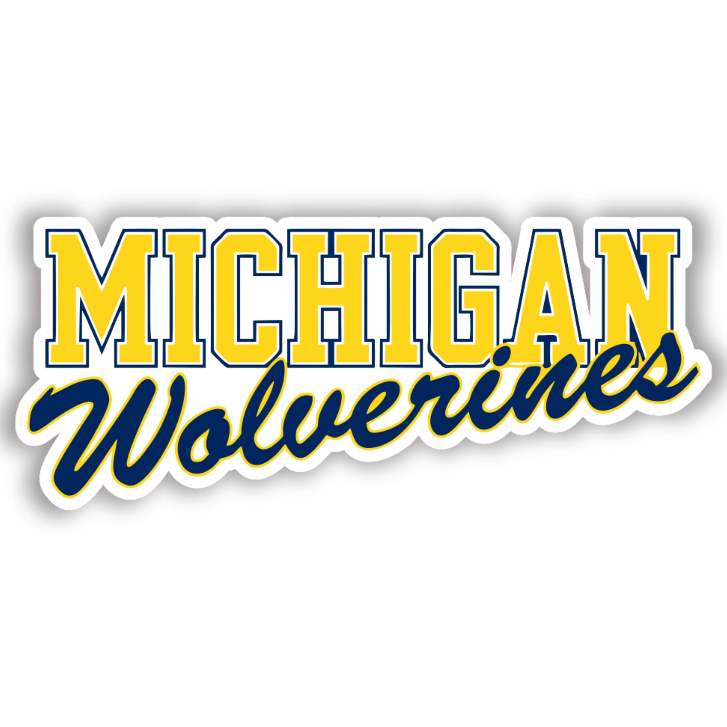 Michigan Wolverines - Yellow and Blue Lettering - Iron On DTF Transfer - Custom Size