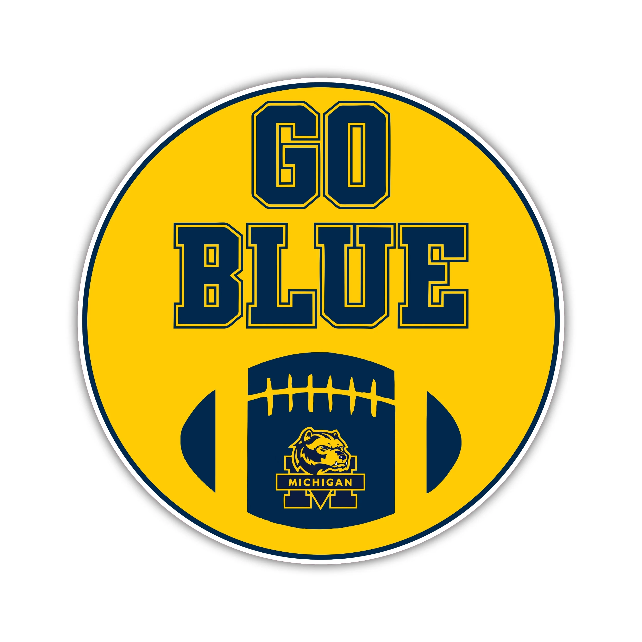 Michigan Wolverines - Yellow Circle - Full Color - Custom Size