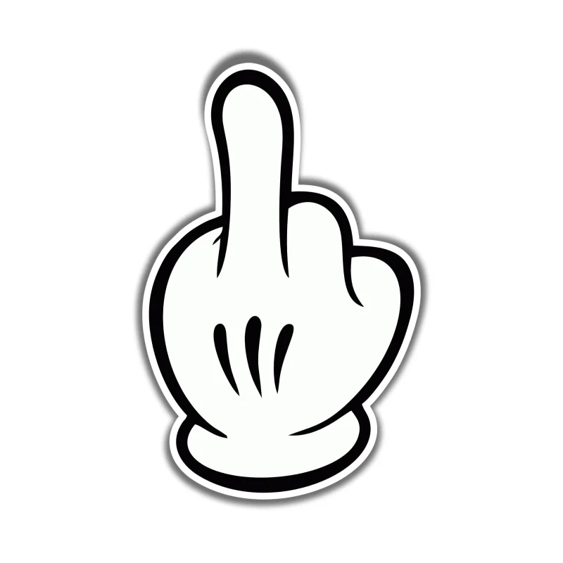 Mickey Middle Finger Full Color Vinyl Sticker - Custom Size
