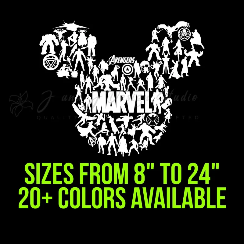 Mickey Mouse Marvel Vinyl Decal - Custom Size