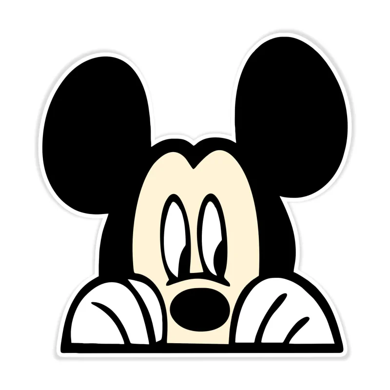 Mickey Peeking Full Color Vinyl Sticker - Custom Size