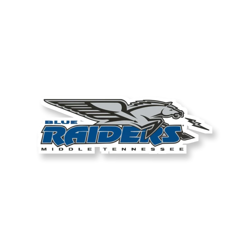 Middle Tennessee Blue Raiders - Logo - Full Color Vinyl Sticker - Custom Size