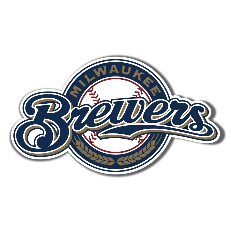 Milwaukee Brewers - Circle With Brewers - Full Color Vinyl Sticker - Custom Size