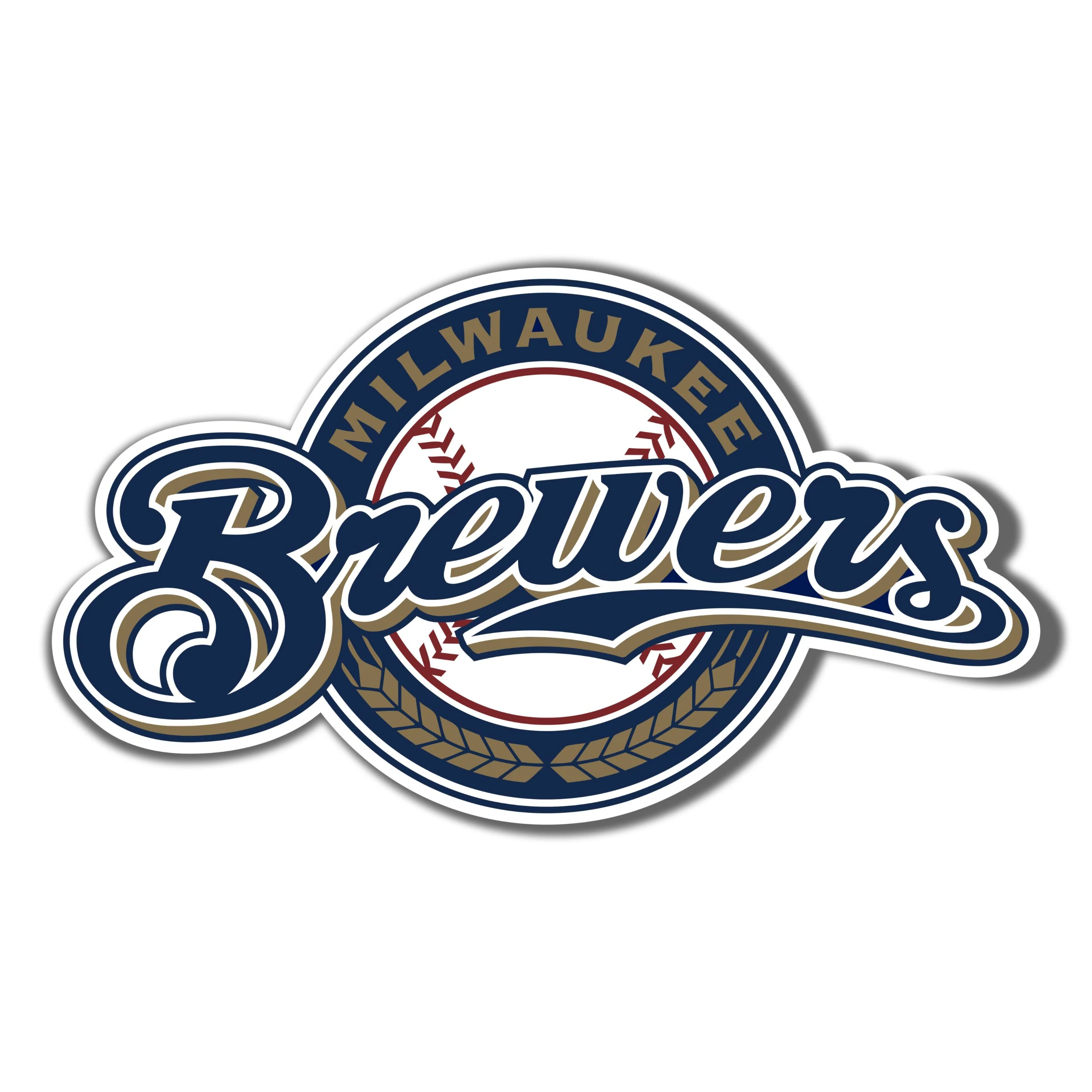 Milwaukee Brewers - Circle With Brewers - Full Color Vinyl Sticker - Custom Size